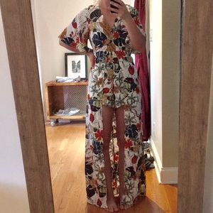 Maxi Romper with floral print